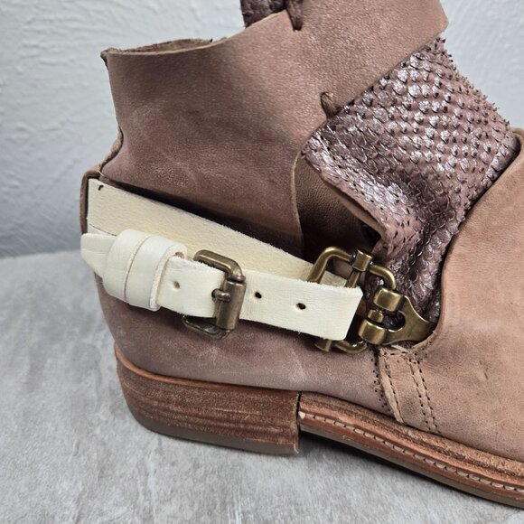 A.S.98 Airstep Moto Ankle Boots 5.5-6 Leather Distressed Western Grunge Booties - Picture 9 of 11